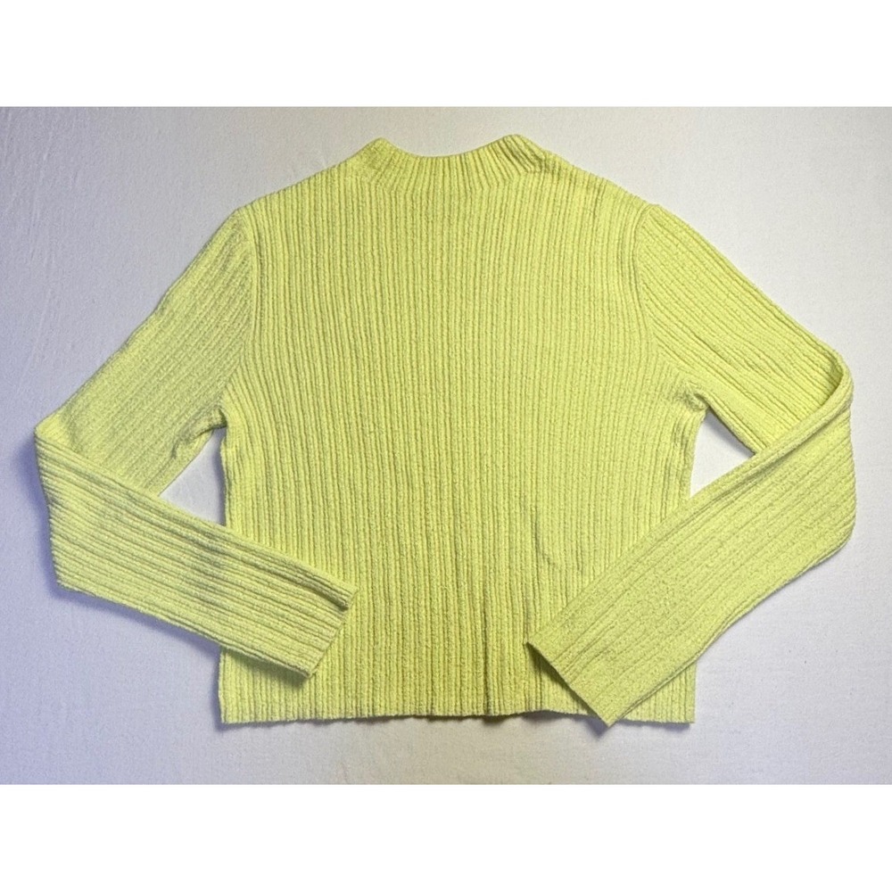 Old Navy Womens Ribbed Mock Neck Sweater Lime Green Long Sleeve Large-2547